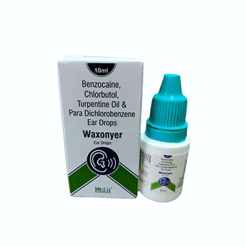 Waxonyer Ear Drops | Benzocaine, Chlorbutol, Turpentine Oil & Para Dichlorobenzene Ear Drops | Main Image